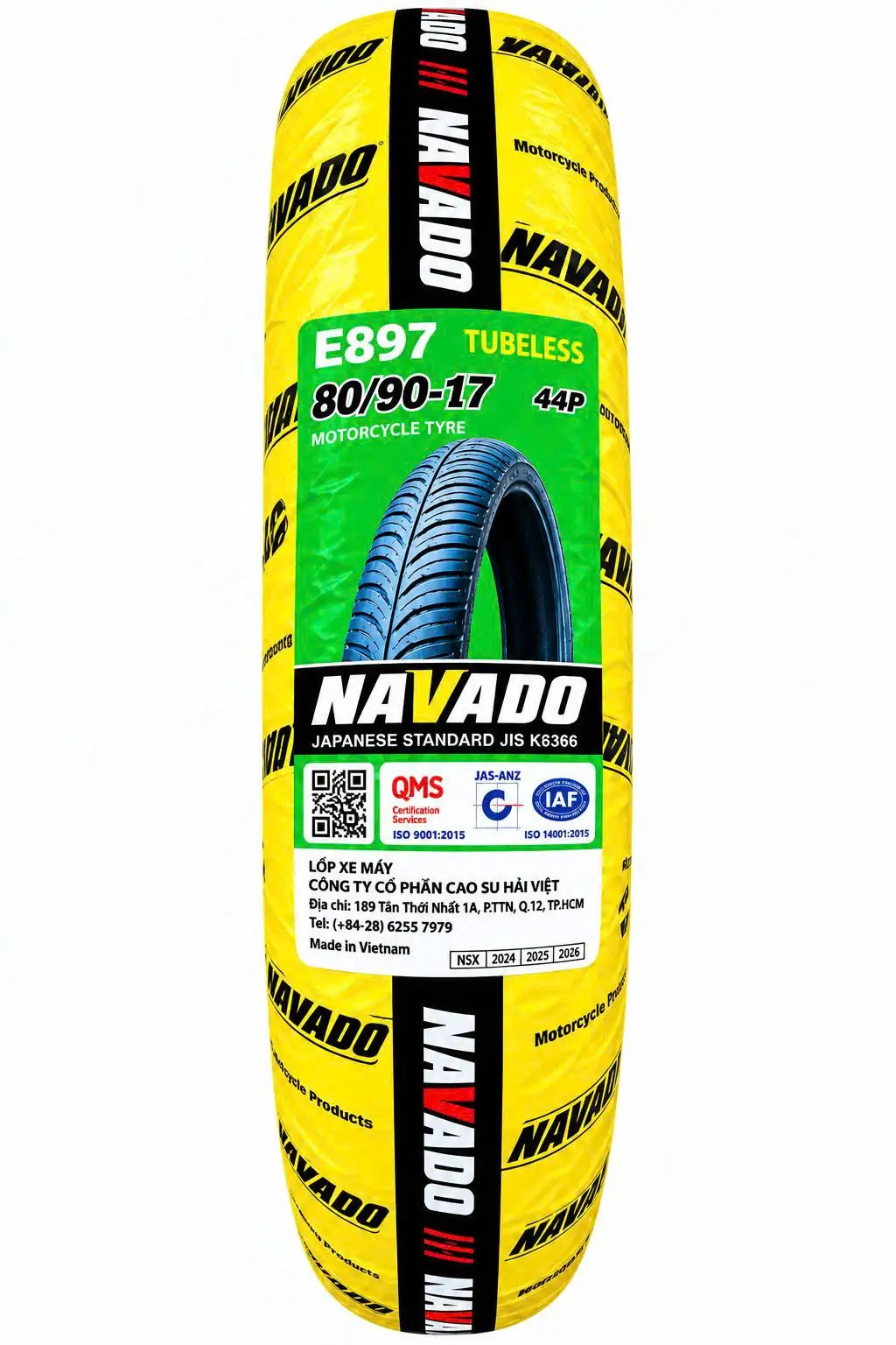 Lốp xe máy NAVADO E897 (80/90-17 44P) gai Michelin