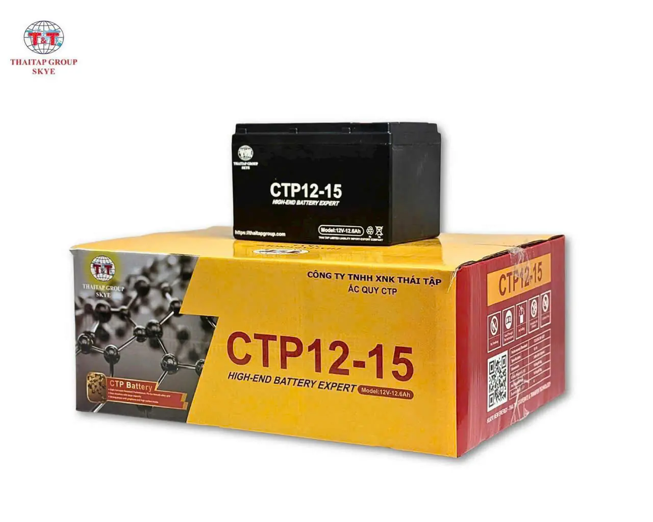Ắc quy xe điện CTP12-15 (Model: 12V - 12.6Ah)